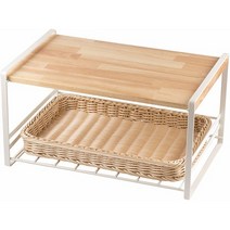 일본직발송 4. 구란티 그란티 키친 랙 화이트 390×255×210mm 세탁 가능 바스켓 포함 전자렌지상 랙 WM -31, One Color
