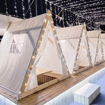 몽골텐트 삼각텐트 캠핑 대형 주문을 받아서 만들어진 옥외 경치 좋은 BB 대중음식점 집, 플랫폼 없는 삼각형 천막 2.52.5m