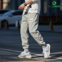 ALLLINGO캐주얼 바지 남자 순면 하이웨이스트 탄성 헐렁헐렁하다