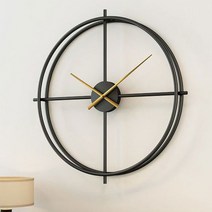 디우컴퍼니 무소음 철재 심플 대형 벽시계(40 50 60 70cm), 블랙40cm