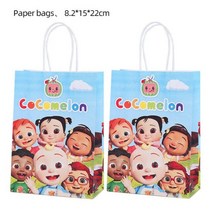 48/24/12/6pcs 인쇄 선물 가방 코코 캔디 어린이 파티 전리품 소년 소녀 아이 Cocomeon 생일 장식 용품115634, 24PCS, 21x15x8cm, B