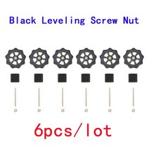 초정밀 ULTRABOT 3D 프린터 부품 및 액세서리 6 개/묶음 가열 침대 수평 조절에 적합한 금속 나사가있는 검, 01 Black leveling nut