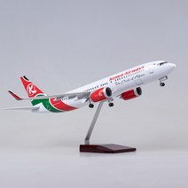 다이캐스트 항공기 모델 인테리어 47cm 185 scale 비행기 b737 max 케냐 항공 항공 w 빛과 바퀴 diecast plastic, 빛으로