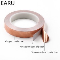 구리선 와이어 코일 단면 전도성 구리 호일 테이프 스트립 20 m 접착 EMI 차폐 내열 2mm 3mm 4mm 5mm 6mm, 05 6mm