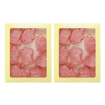 Mian Xiao Xin 비스킷 몰드 DIY 3D 입체 홈베이킹 도구 아이싱 쿠키스탬프 8종 세트, 2개, 유니콘