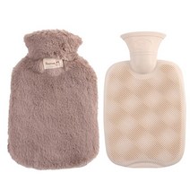 풋워머 히팅 패드 사무실 미니 전기 장판 발 난로 히터 1000ml 물병 소프트 휴대 여행, 어두운 갈색