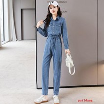 puildaug 이른 봄 여성 의류 점프 수트 바지 데님 패션 점프 수트 봄과 가을