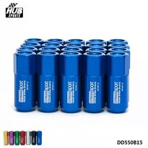 레이싱휠 유로트럭 플스 pc레이싱휠 호환 M14 x1.5 60MM 20 PC 확장 단조 알루미늄 튜너 휠 레이싱 러그 너, 한개옵션1, 04 파란