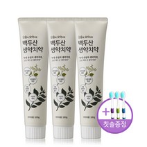 백두산 잇몸보약 천연 생약치약 100g x 2개 + 추가1개(총3개) x 칫솔3입 증정, 1세트
