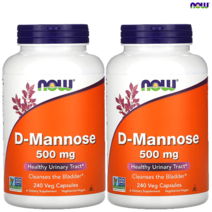 [240캡슐] 나우푸드 D-마노스 500mg 베지캡슐, 2개, 240정, 240정