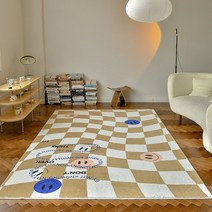 체커보드러그 격자러그 감성매트 레트로 바둑판 대형 라운지 원룸 20평대 아파트 패턴 카펫