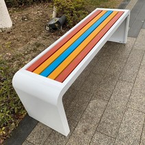 벤치 스테인레스 정류장 공원 승강장 스텐 야외벤치, 화이트 / 길이 120 폭 40 높이 45