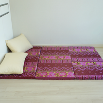 세탁이 편한 3단 접이식 생활방수 매트커버+매트솜, 플라워01