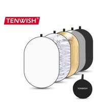 사진 스튜디오 야외 촬영용 TENWISH 5 in 1 타원형 접을 수 있는 반사경, 하나, 1개