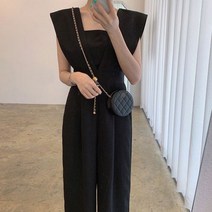 [랜덤플레이] 팔뚝살 커버 빅 어깨라인 와이드핏 점프수트