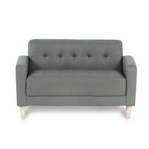 [20조한정 즉시할인쿠폰] 에보니아 모던 2인용쇼파 (인조가죽/패브릭), 인조가죽 그레이