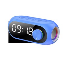 S8 블루투스 스피커 LED 디스플레이 서브 우퍼 사운드 바 알람 시계 FM 라디오 TF Aux 베이스 음악 플레이, 03 파란