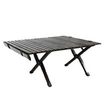 톨른캠퍼 원목 접이식 우드 롤 테이블 소형 다크우드