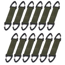 카라비너 캠핑용품걸이 삼각버클 키체인 배낭버클, 카키, 12개입