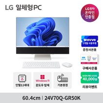 [한컴오피스 증정/업그레이드가능] LG 일체형PC 24V70Q-GR50K 윈도우11 [24인치/12세대i5/RAM 8GB/SSD 256GB], 16GB(총용량), 756GB(총용량)