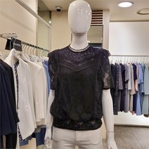 블루페페 SH02 레이스뒤지퍼 블랙블라우스 P213PSC942