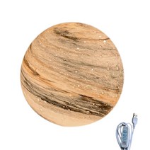 볼 달 모양의 LED 램프 목재 나무 테이블 램프 침대 옆 램프 USB Moon Lamp Night Light, 120, 주황색