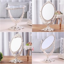 타원형 회전 탁상거울(18.5CM) 클래식 거울 화장대용 거울