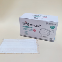 국산 해오름 마스크 [개별포장] 3겹 대형 25매입 [화이트], (개별포장)3겹 화이트 대형 25매입