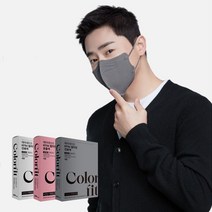 에어데이즈 컬러핏 KF94 새부리형 컬러마스크 대형 중형 소형 50매, 진회색
