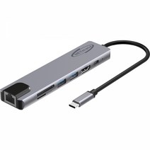 NETmate Type-C HDMI 멀티 허브(7in1)/NM-TCM02/C타입/HDMI 4K UHD 30Hz/랜포트/USB3.0 포트/SD MicroSD 슬롯/PD 100W 충전
