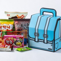 10개_어린이날 간식 선물 세트 상자 블루 책가방 박스 꾸러미 어린이 조카 행사 시상품 초등 학생 답례품 입학 졸업, 26MZ_간식 가득 책가방 블루 X10
