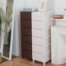 기타 바보사랑[보노하우스] 가든 라탄 서랍장 일반형 6단 플라스틱 수납장, 크림