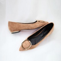 홍당무 골드장식 스웨이드 로우힐 펌프스 3color 1.9cm