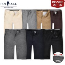 핫코드 남성용 여름 스판 허리 옆밴드 슬랙스 반바지