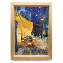 학산 명화 글래스 퍼즐 100피스 밤의 카페테라스 퍼즐 (원목액자 포함)