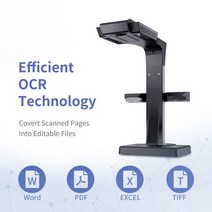 무선 바코드 스캐너 택배 CZUR ET18 프로 프리미엄 A3 A4 책문서 Mac Windows용 OCR WiFi 기능 포함 PDF검색 가능한 PDFWordTIFF로 변환, 01 Black_04 EU