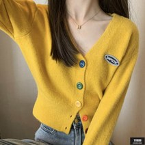 가바바 여성 가디건 색깔별 단추 포인트 니트 브이넥 가디건 G55794