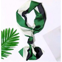 사선 사각 맥시 트 윌리 롱 타이 스카프 양면 패턴 실크 여성 쁘띠 방도