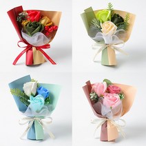 비누 장미 미니 꽃다발 발렌타인데이 생일 비누꽃 졸업식 로즈데이 선물, PL529 핑크