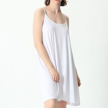 마더라이크 빅사이즈 여성 끈 슬립원피스 잠옷 홈웨어 나시 8956 2XL~ 7XL까지 대나무 섬유 미디길이