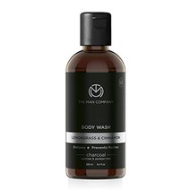 man company 남성용 활성탄 바디 워시 8.4 fl oz - 지성 여드름 피부용 천연 유래 크루얼티 프리 남성용 샤워 젤 - 레몬그라스를 사용한 각질 제거 바디 워시 amp