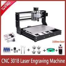 레이저컷팅기 cnc 3018 pro laser 조각사 10w15w laser cnc 밀링 머신 3축 grbl control laser 조각 기계 diy wood router, 협력사, 1600mw 레이저, 3018 pro 오프라인 추가