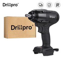 임팩렌치 에어임팩 렌치 Drillpro 고토크 브러시리스 전기 임팩트 렌치 무선 전동 공구 18V 배터리용 1/2, 01 without battey