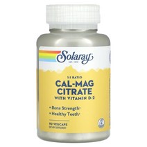 Solaray (솔라레이) Solaray Cal-Mag Citrate with Vitamin D-2 90 VegCaps, 3개