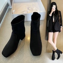 여자 275 빅사이즈 와이드 발 통 넓은 첼시 부츠 하이힐 겨울 여성 따뜻한 워커 마틴