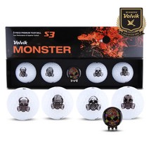 볼빅 몬스터 S3 3피스 골프공 4구패키지(4구＋볼마커), 볼빅 S3 몬스터 4구