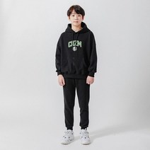 크로젬 주니어 남녀공용 특양면 스쿨 로고 오버핏 후드 트레이닝 세트 CRZSTJ 205