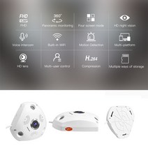 Vstarcam 360 카메라 IP 3MP 피쉬 아이 파노라마 1080P WIFI PTZ CCTV 3D VR 비디오 IP 캠 마이크로 SD 카드 오디오 원격 홈 모니터링, 128G SD 카드, 영국 플러그