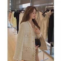 더폴 유럽풍 유행 패션룩 여자 정장 트위드자켓