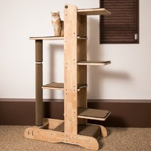 그린웨일 B3 고급 목 알루미늄 대형 캣타워 고양이 5단, 아이보리 카펫, C 세트, 일반 기둥(홀 미작업)